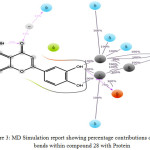 Figure 3: MD Simulation report showing percentage contributions of different bonds within compound 28 with.