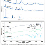 Figure 2: X-Ray patterns (a) and IR spectrum (b) of the bio-composite cement  with 3.5wt % of chitosan after immersion in deionized water at 37°C: 5 min; 48 h and 5 days.