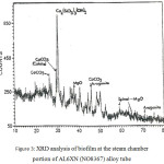 Figure 3: XRD analysis of biofilm at the steam chamber portion of AL6XN (NO8367) alloy tube.